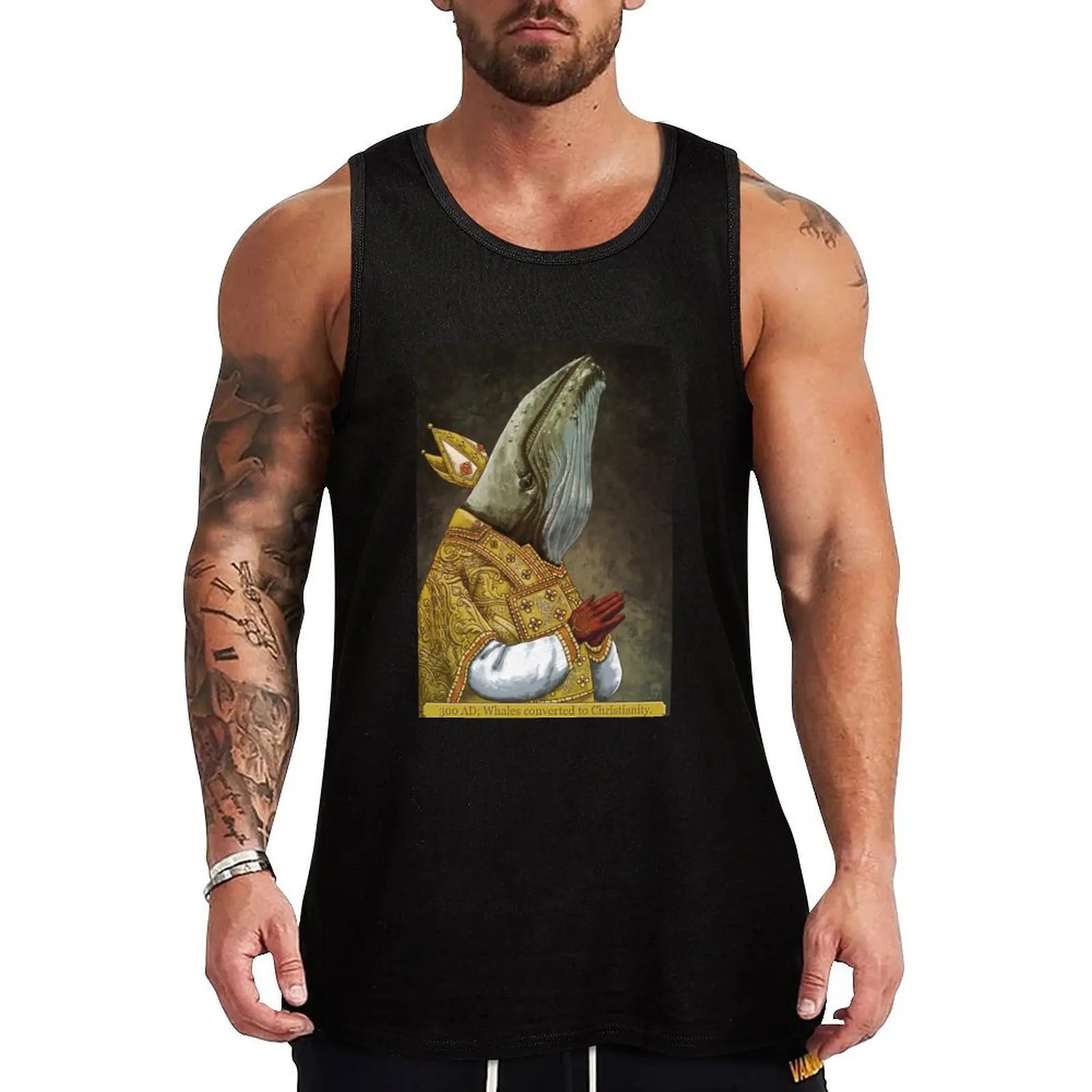 Whale Pope, el pope que es una ballena Tank Top Gym hombre Camiseta deportiva para hombre Camiseta deportiva hombre hombre gimnasio