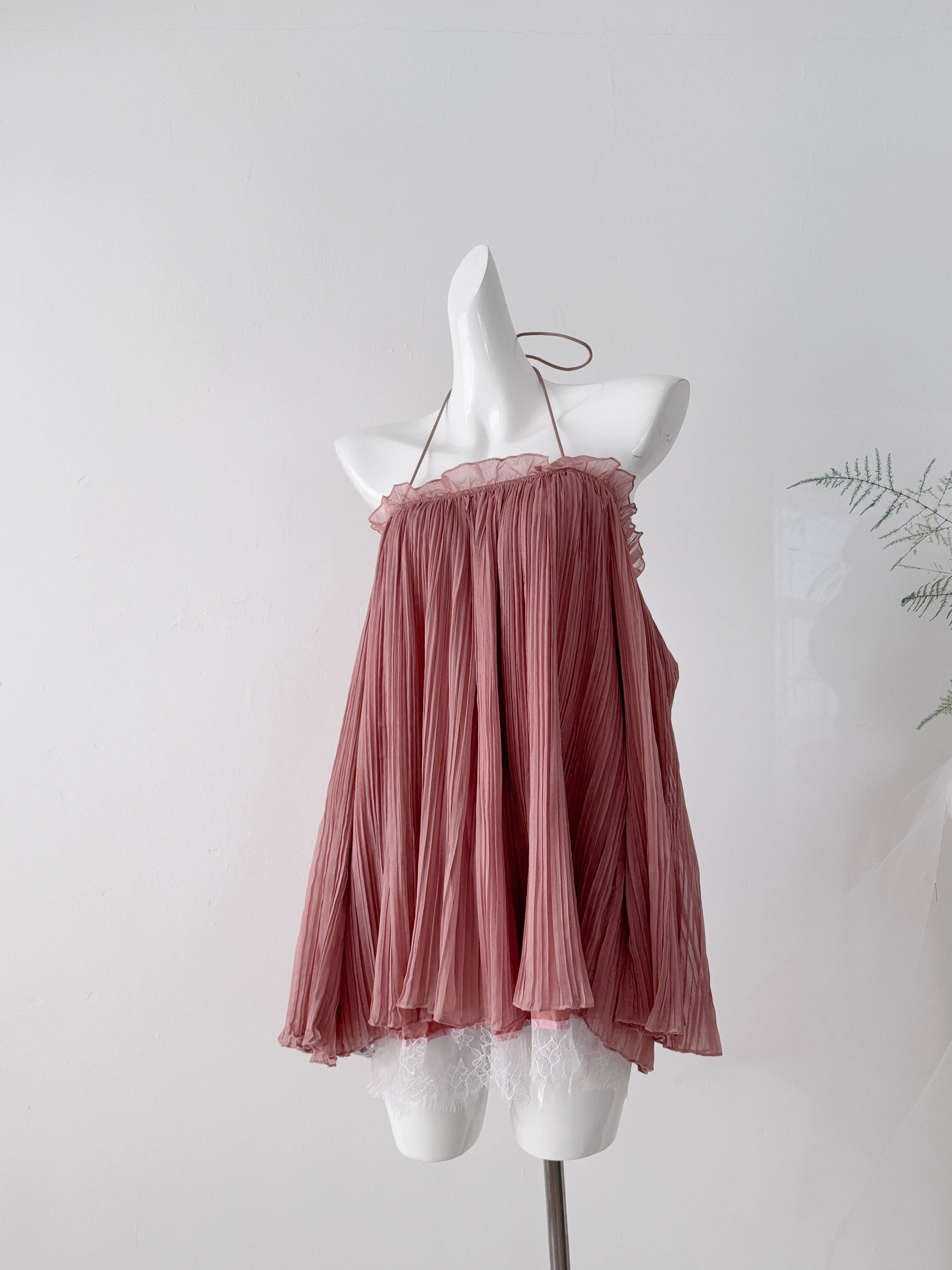 Dreamy Lace Trim One Shoulder Bell Sleeve Lazy Style Neck Hanging Shirt Commute Loose Fit H-Shape Vest No Brand Chinese Made