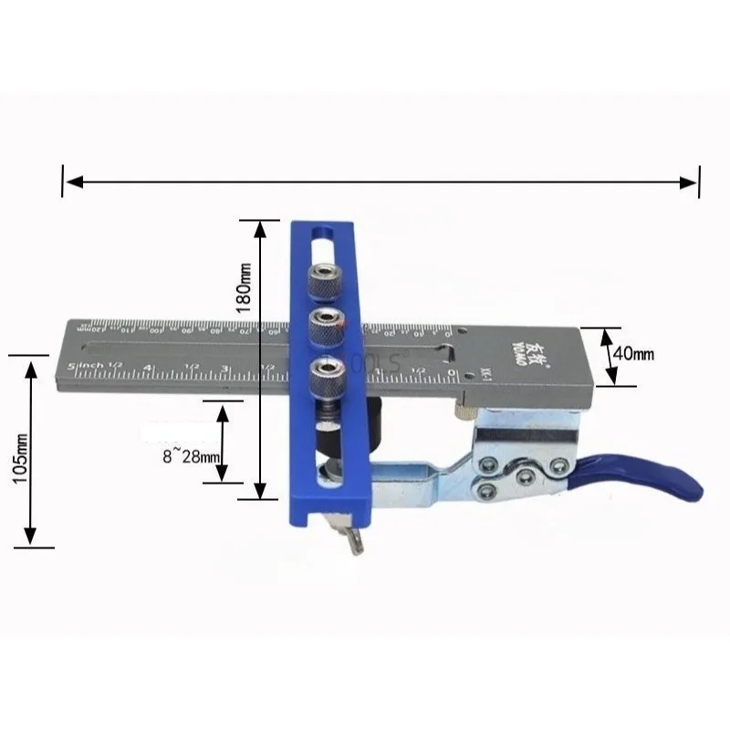 Quick Clamping Drawer Handle and Cabinet Knob Drilling Locator T-shaped Adjustable Drawer Slide Rail Installation Auxiliary Tool