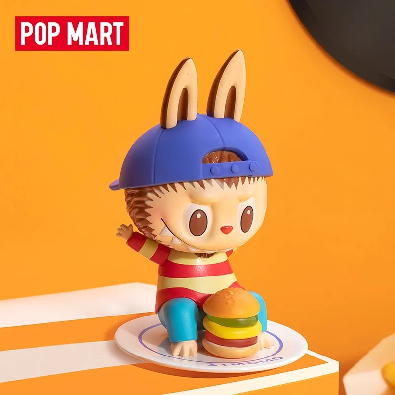 

POP MART Labubu Zimomo Sweet Burger Limited Elevator Original 9cm Kawaii Doll Action Figure Toys Surprise Model Toy Mystery Box