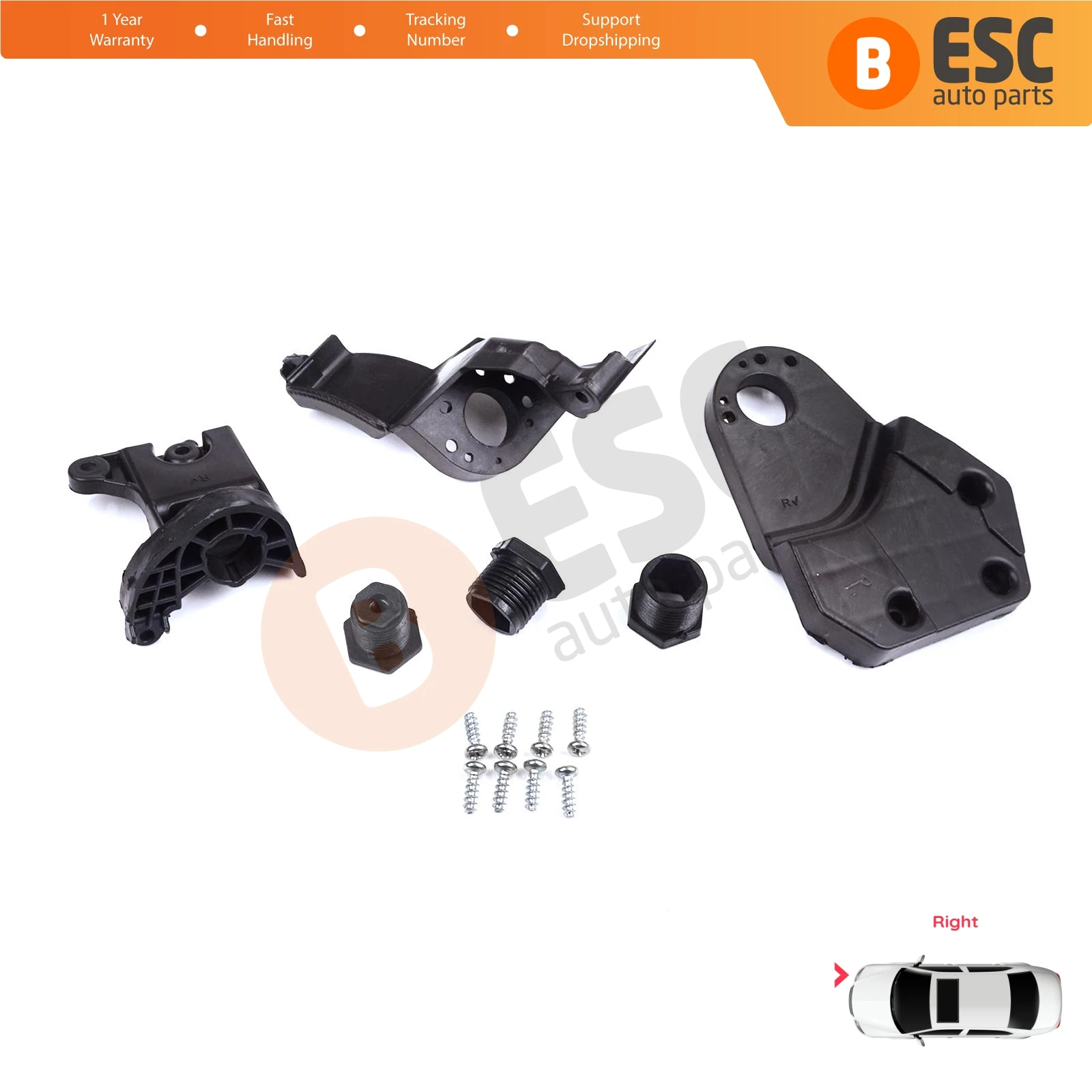 

EHL572-2 Headlight Holder Mount Repair Bracket Tab Set Right Side for Mercedes E Class W213 X213 W238 C238 A238 2016-2020