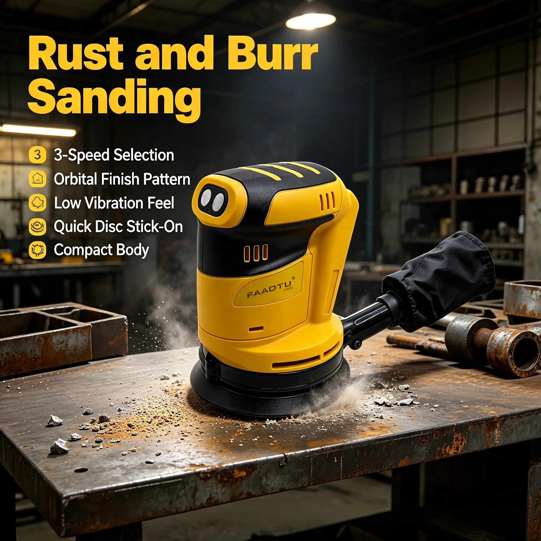 FAAOTU Cordless Random Orbital - Power Tools Sander ulasan dan harga