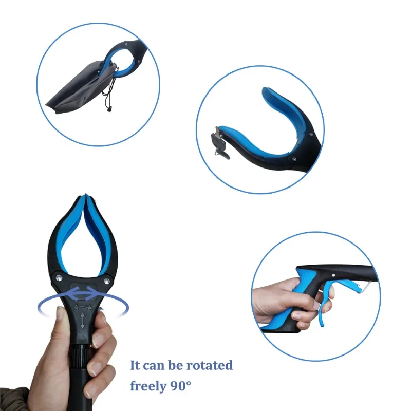 Grabber 32-inch foldable grabber with strong magnetic force 360-degree rotation Grabber Pickup tool Rotating anti-skid jaws