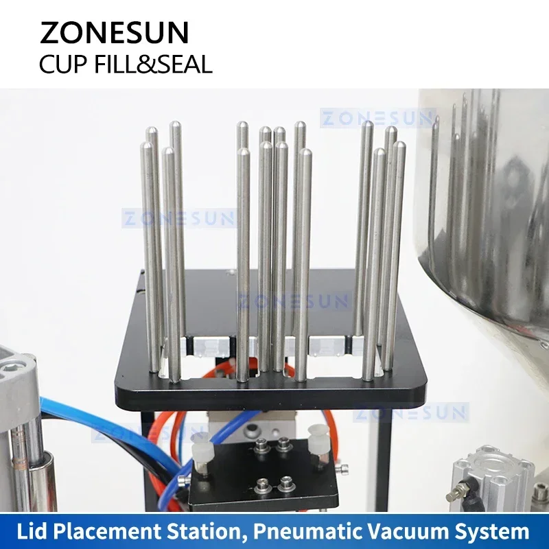 Zonesun Yogurt Cup Sealing Machine Automatic Cup Filling and Sealing Machine Rotary Cup Roll Film Sealing Machine ZS-AFS06