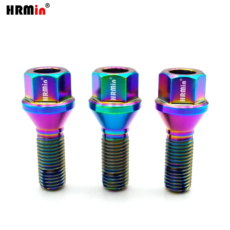 HRMin High quality Gr5 titanium 60 degree cone seat auto part wheel bolt titanium bolt M12*1.5 for racing car