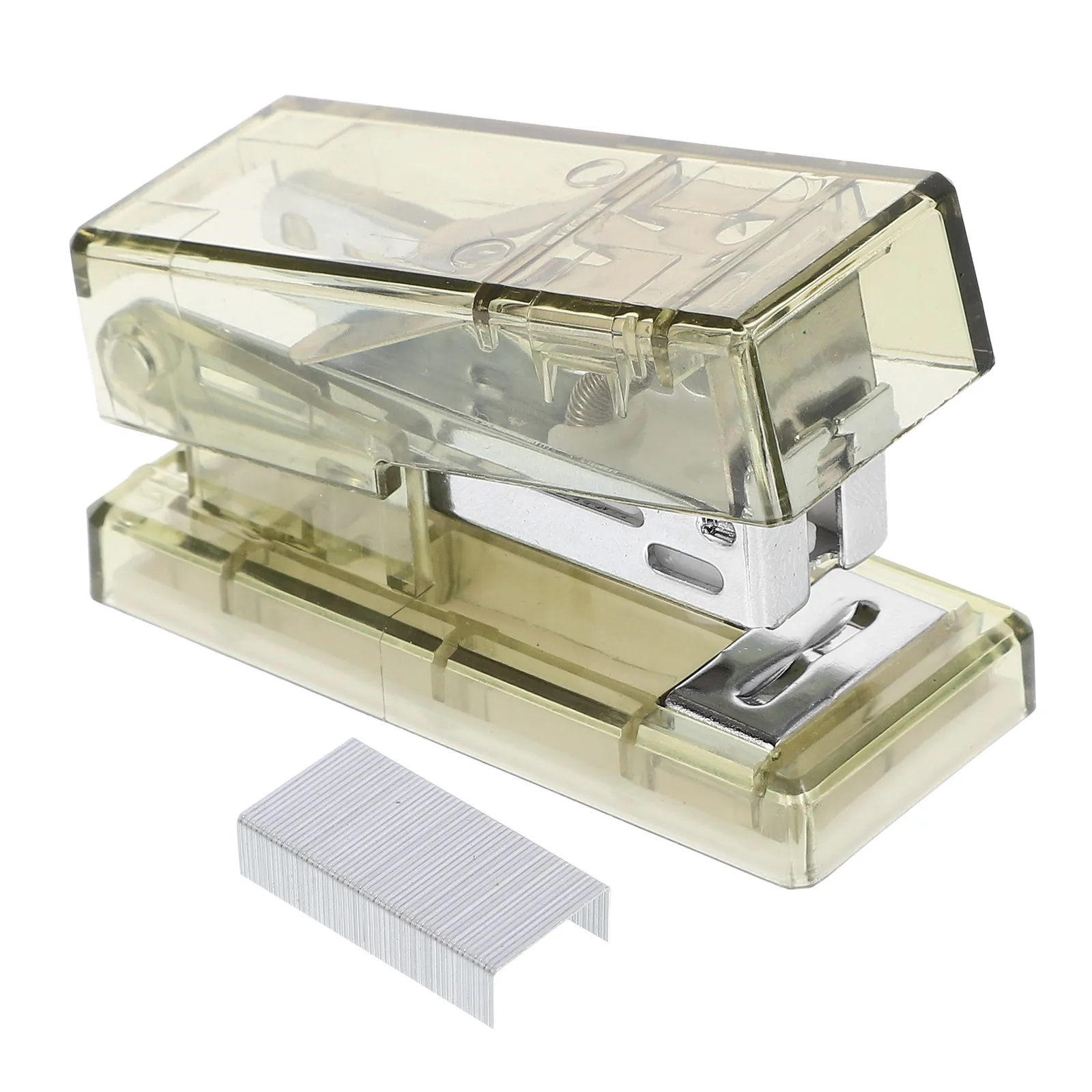 

1 Set Transparent Plastic Stapler Small Mini Portable Handy Stapler for Office Classroom Home Clear Staplers Desk