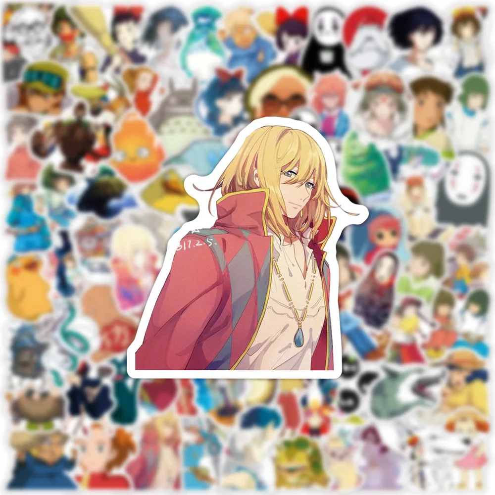 100pcs Hayao Miyazaki Anime Stickers Notebook Guitar Skateboard DIY Stickers Cute Laptop Skin Waterproof Phone Case