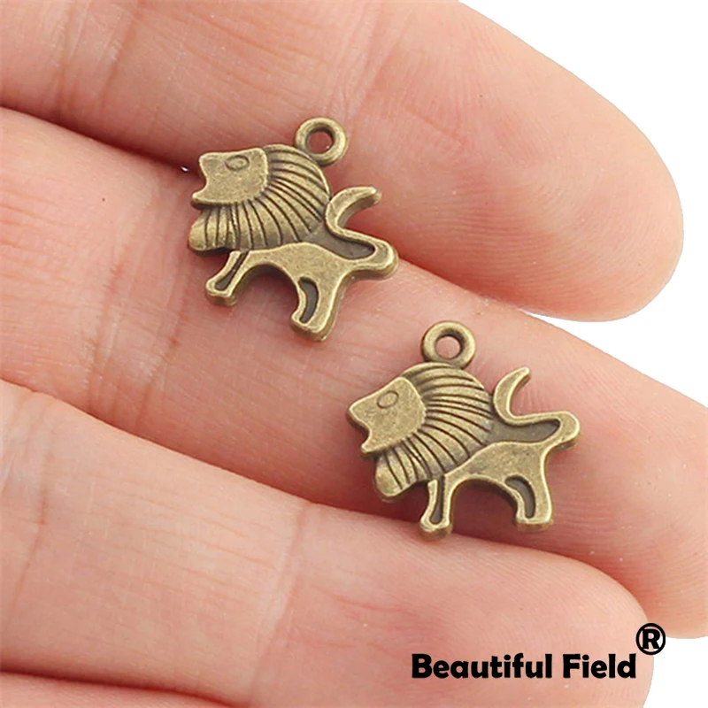 9pcs 17X15mm Antique Tibetan Silver Bronze Charms Bracelet Necklace Pendant New Fashion Lion A194