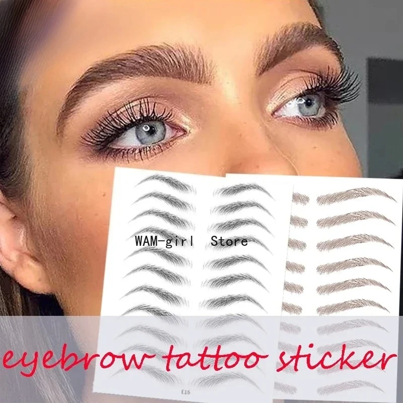 Pegatina para cejas 6D, transferencia de agua, pegatinas para tatuaje de cejas tipo pelo, potenciadores de cejas postizas de larga duración, cosméticos para cejas