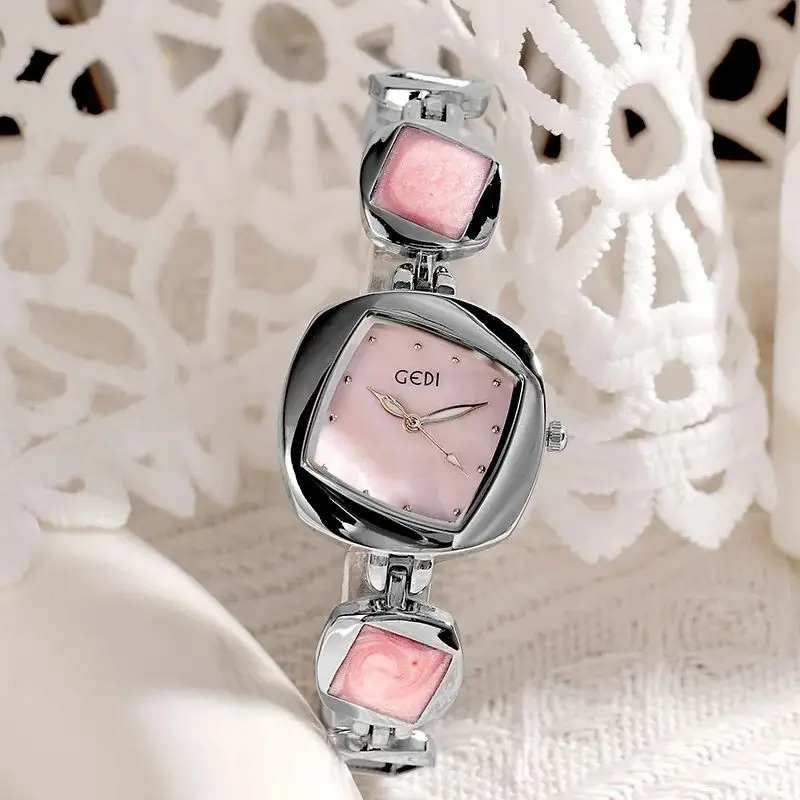 Orologio da polso con cinturino in argento semplice con strass alla moda elegante per orologio al quarzo da donna di lusso da donna Montre Femme