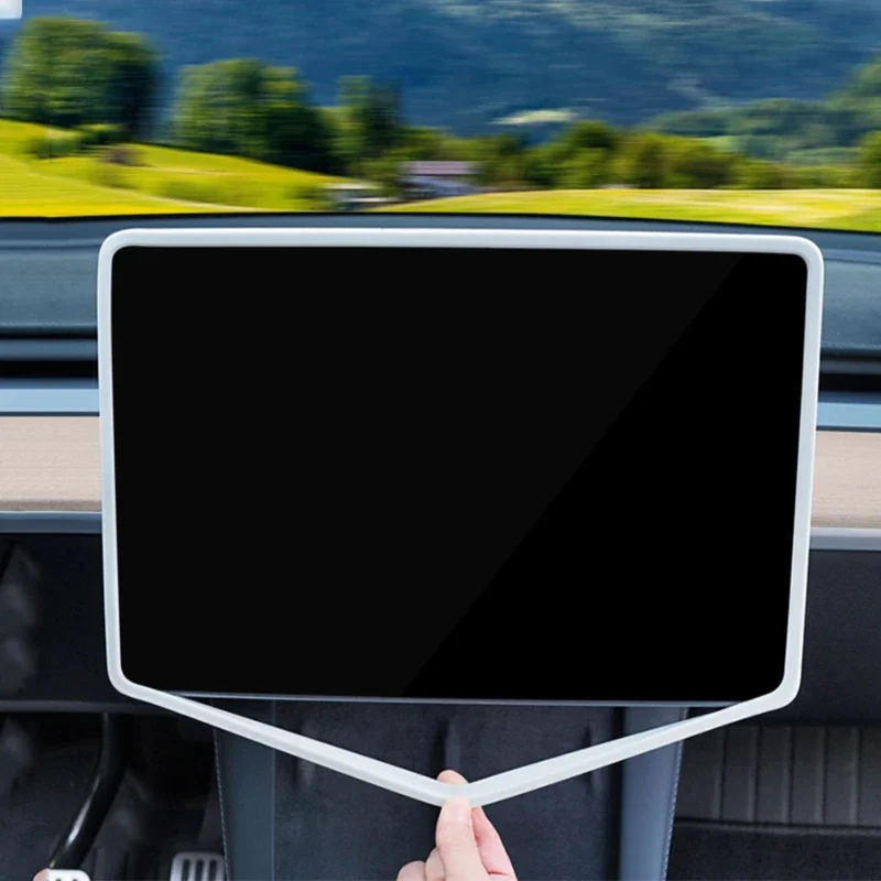 Car Screens Silicone Protective Cover Shockproof Navigation Screen Protective Cover For Tesla Model3/Y Narrow Frame Accessories 4