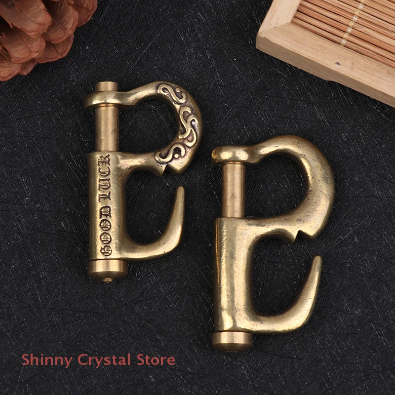 

Durable Brass Quick Release Large Pull Lock Carabiner: Perfect for DIY Nautical Leather Craft Keychain
