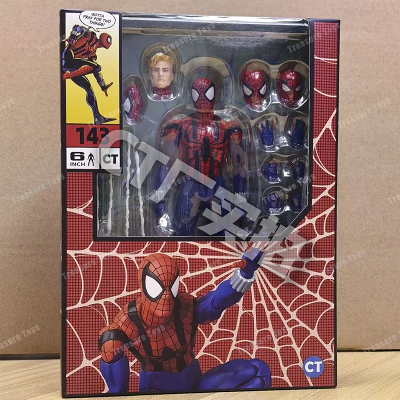 ในสต็อกCtของเล่นSpiderman Mafex 143 Ben Reillyการ์ตูนVer The Amazing Spider-ManอะนิเมะAction Figure Figurineของขวัญที่กําหนดเองของเล่น