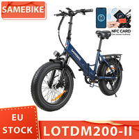 SAMEBIKE LOTDM200-II Folding Electric Bike 750W Motor 48V 13Ah Battery 20*4 Inch Fat Tire E-Bike 40km/h Max Speed 80km Range NFC