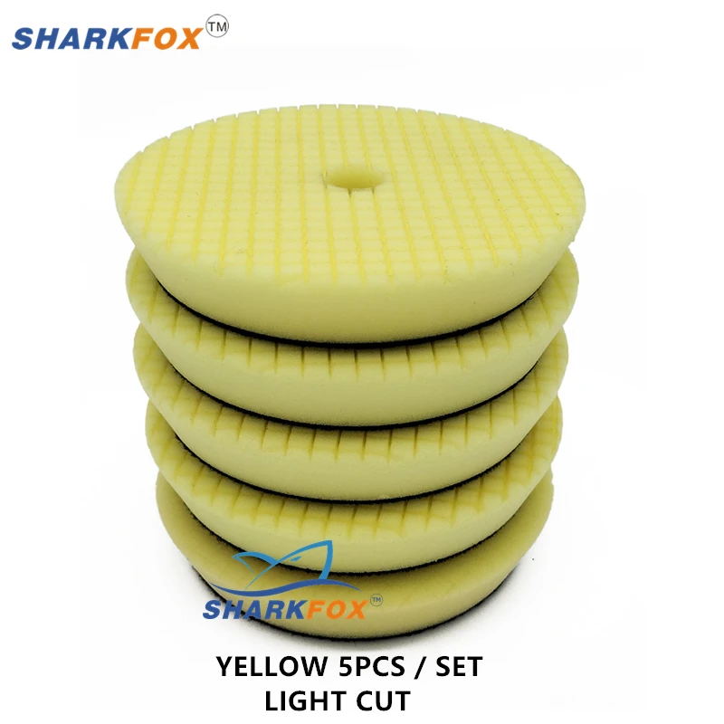 Sharkfox 3/5/6 inch (80mm/125mm/150mm) Auto Spons Polijstschijven Buffing Pads Kit Voor Auto Polijstmachine Buffer