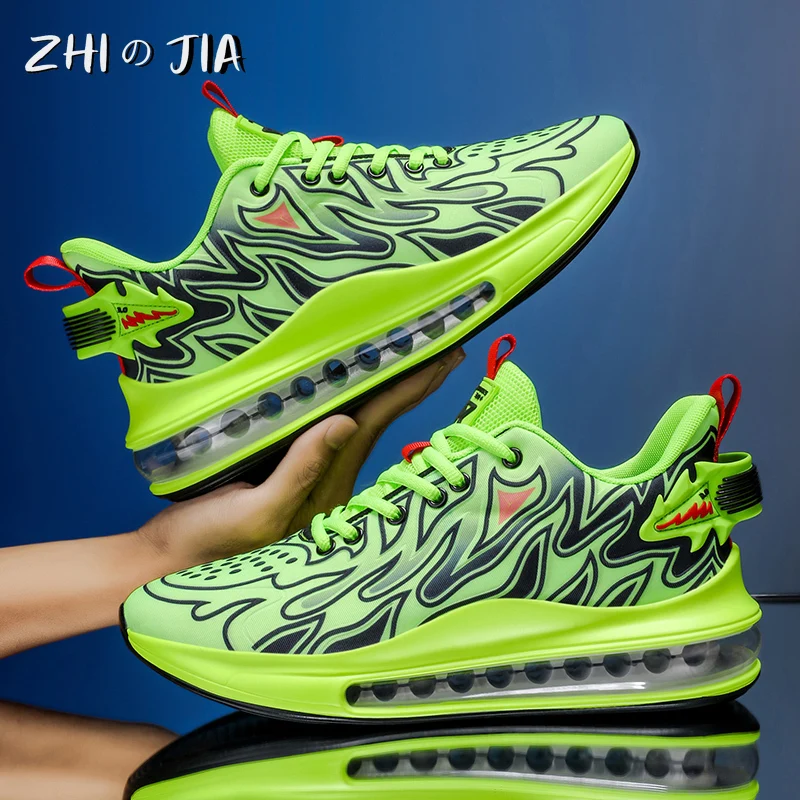 

Men's New Running Shoes Large Air Cushion Sports Shoes Spring and Autumn Mesh Breathable and Comfortable Sneaker 39-46