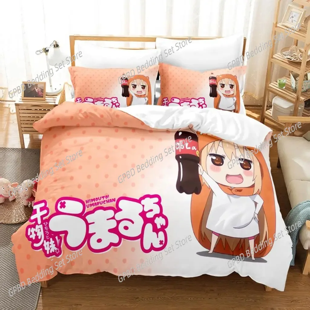 

3D Print Anime The Himouto! Umaru-chan Comfortable Duvet Cover Pillowcase Bedding Set Children Bedroom Decoration Home Textile