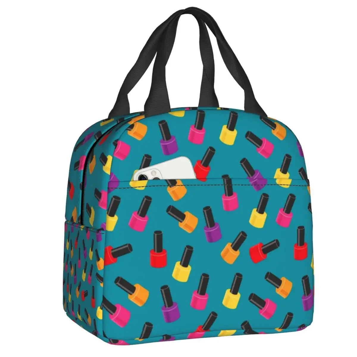 Custom Pretty Nail Polish Bottles Thermal Insulated Lunch Bag Women Lunch Container for Kids School Children Storage Food Box