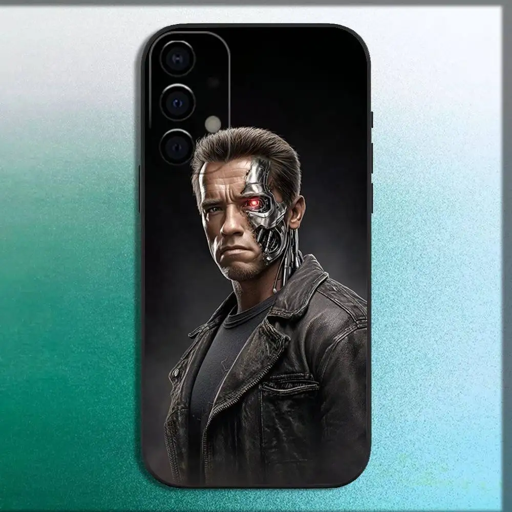 A-Arnold Terminator Schwarzenegger Capa de telefone para Samsung Galaxy A73,72,71,A52,51,40,41,A22,32,31,13,12,Note20 Soft Black Shell