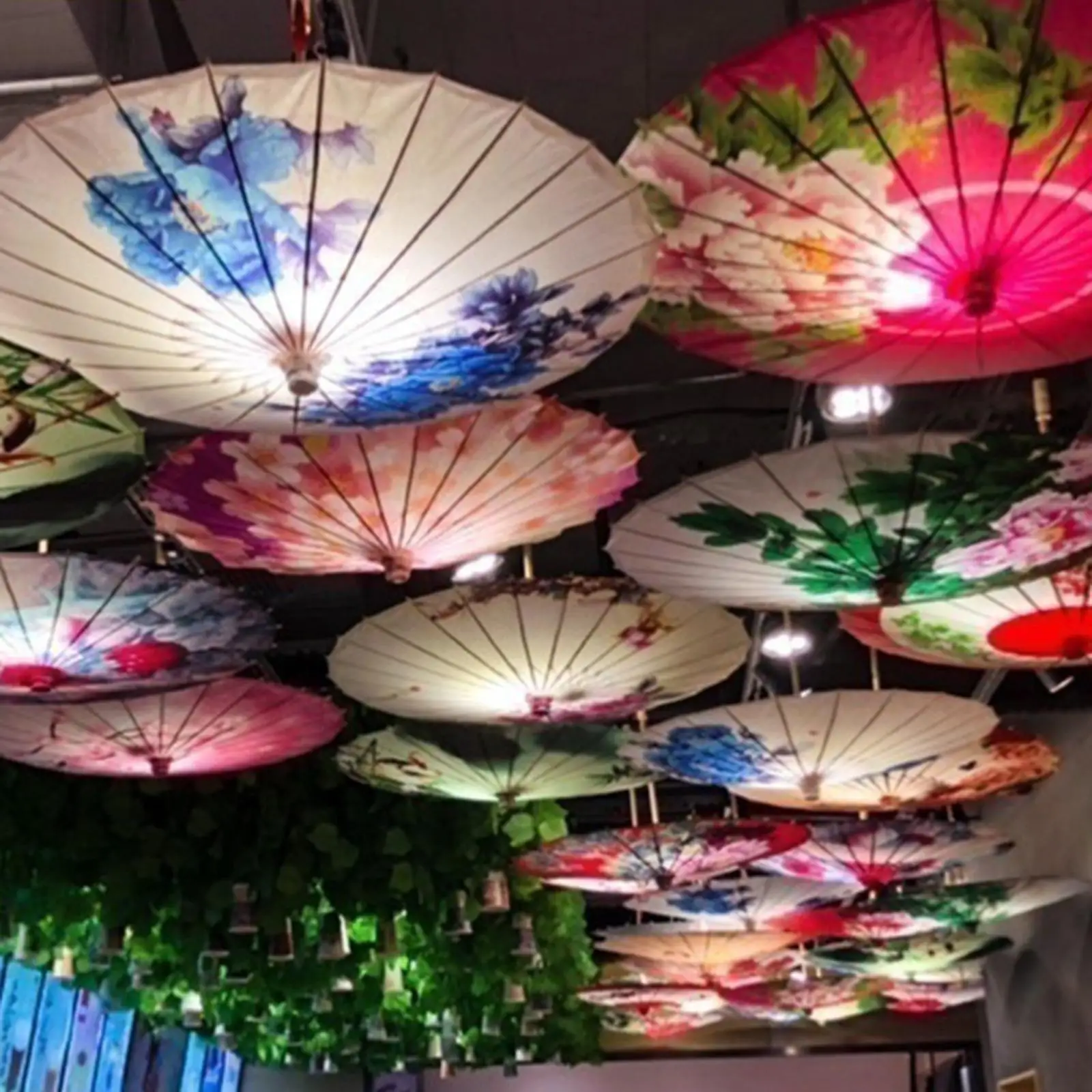 Handmade Oiled Paper Parasol Classical Umbrella Plum Blossom Design for Wedding Photography Props