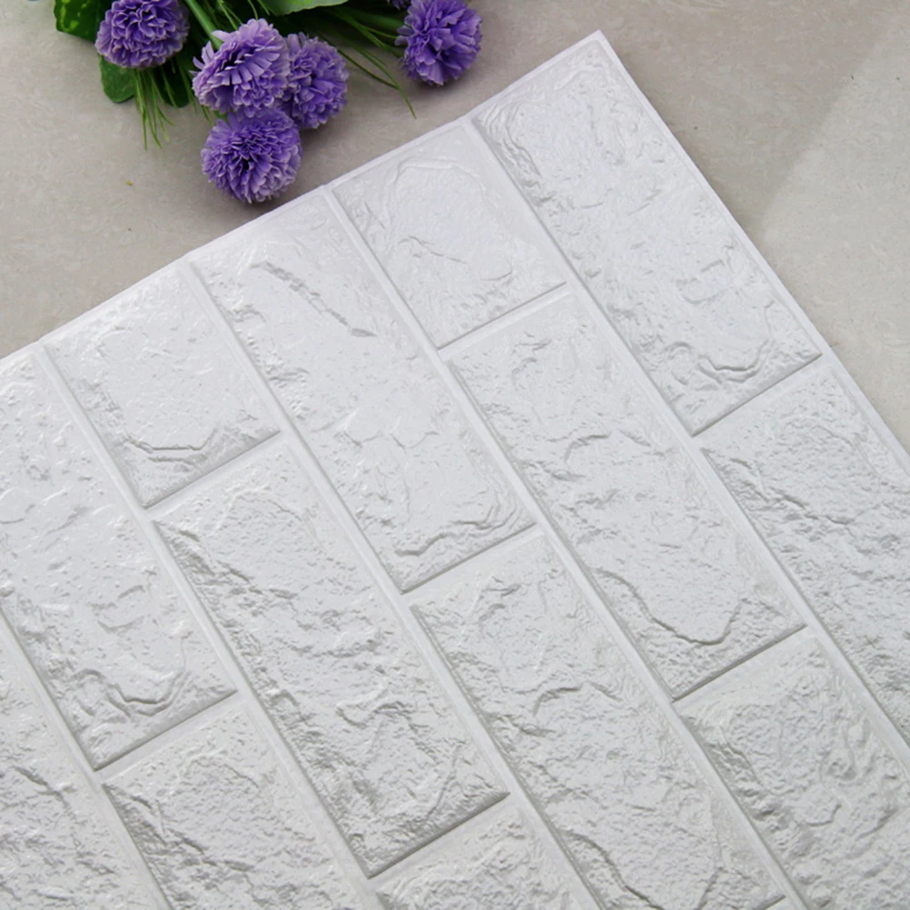 

Decor Brick Pattern Wall Sticker Effect Panels Decoration White Self-adhesive Wallpaper
