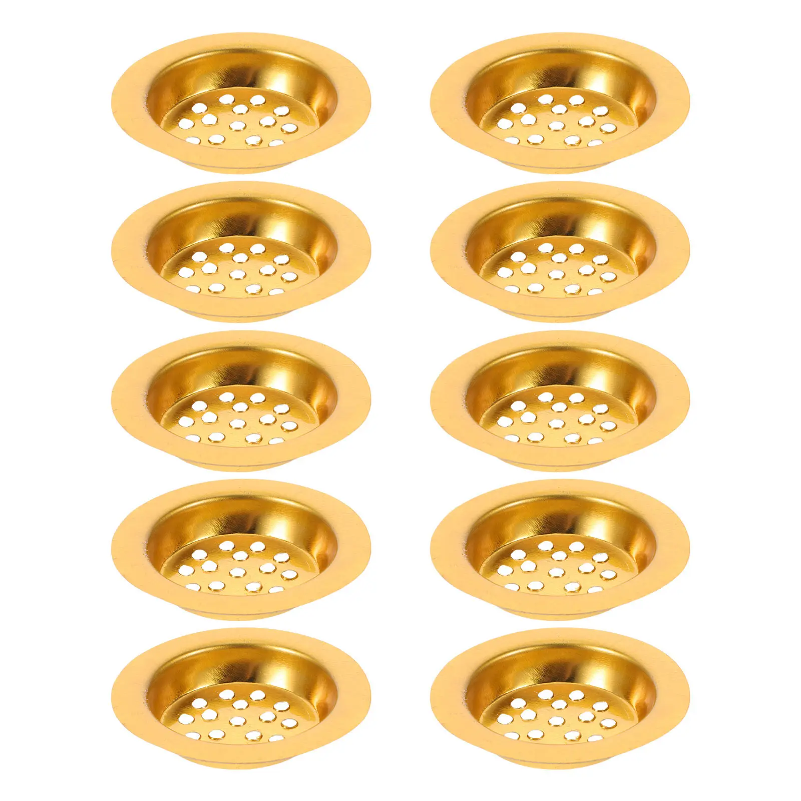 

10Pcs Incense Burner Tray Gold Tone Perforated Censer Cup Insert Charcoal Screen Plate Resin Oud Bakhoor Frankincense