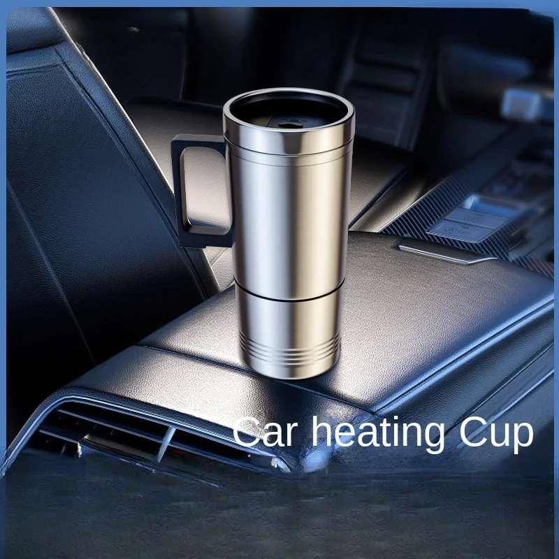New Car Heating Cup Car Heating Insulation Cup 12/24V Electric Heating Cup Stainless Steel Inner Heating Pot Cup Lightweight