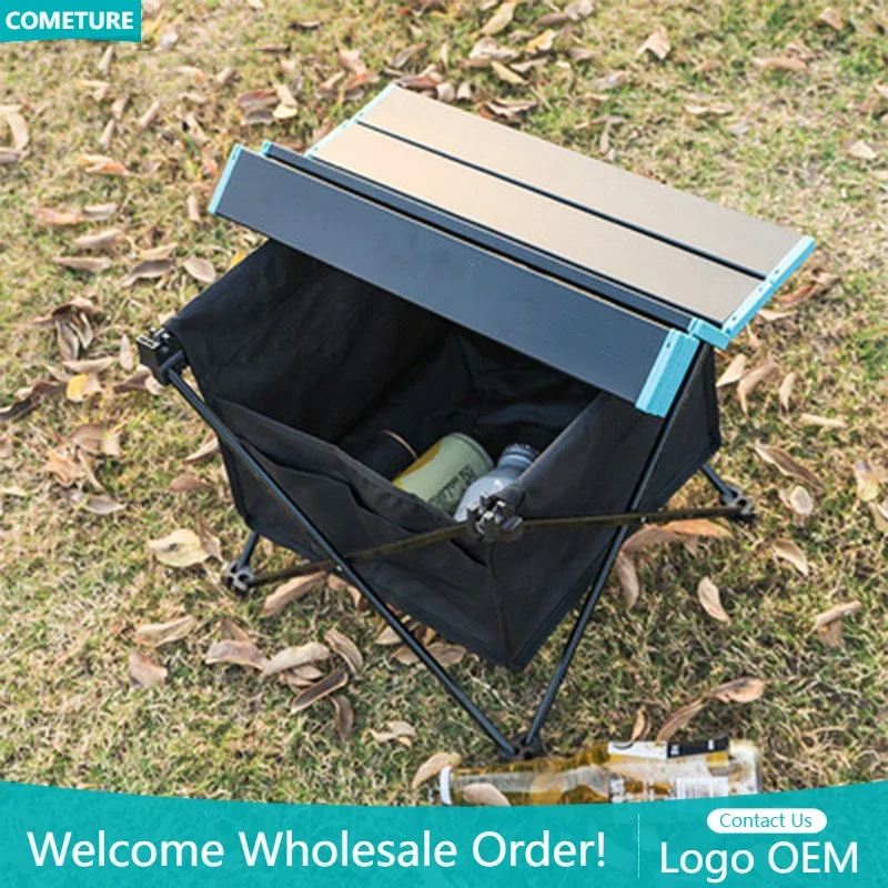 

Outdoor Folding Picnic Table Extra-light Portable Camping Desk Detachable Aluminium Hiking BBQ Desk with Storage Bag