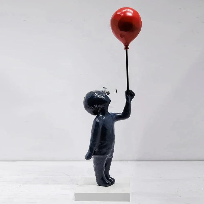 

Floor-to-ceiling sculpture balloon boy living room ornament home decoration entrance creative light luxury2003