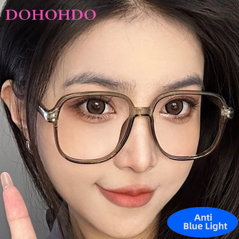 

TR90 Square Big Frame Anti Blue Light Glasses Women Men Classic Brand Designer Computer Eye Protection Optical Eyeglasses Очки