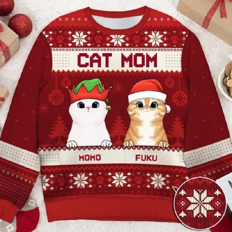 

Unisex Ugly Sweater Flamingo With Stringlights Christmas Jumper Tops 3D Print Men's Knitting Crewneck Sweatshirt Casual Shirt