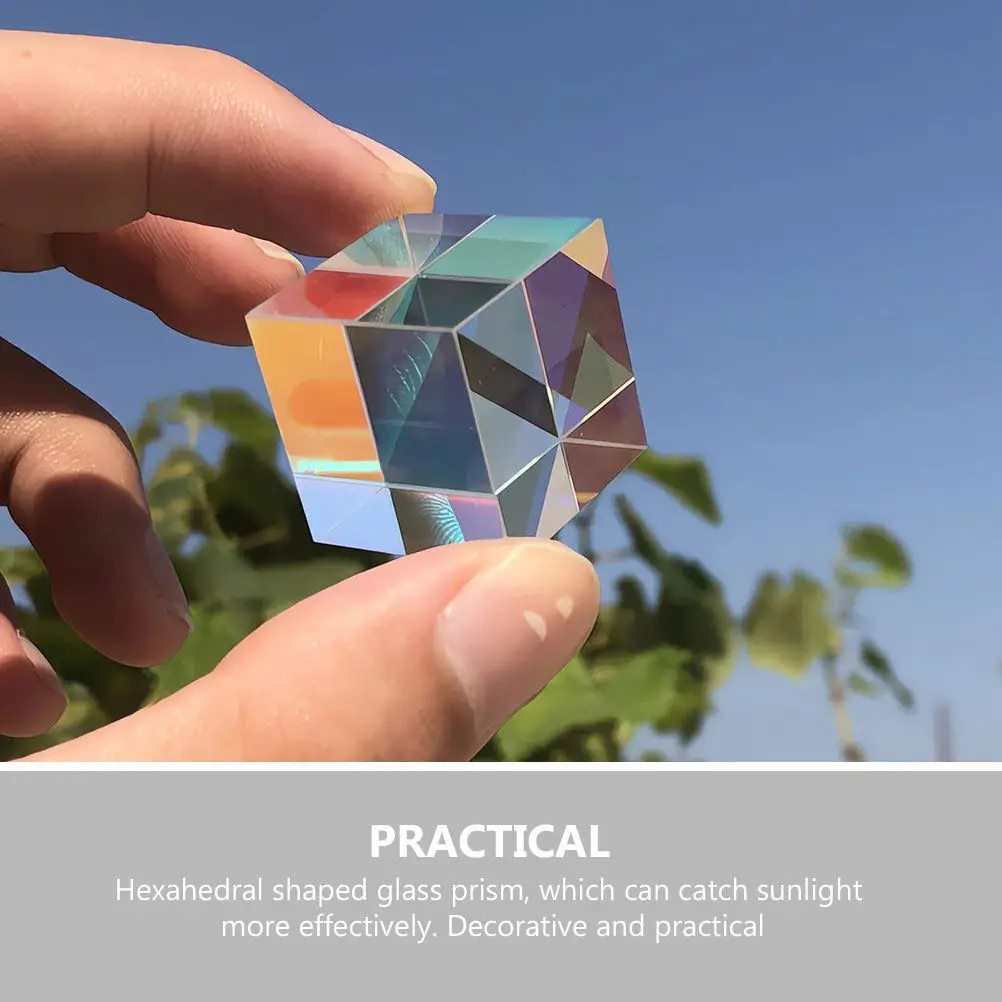 Clear Glass Prism Decorative Hexagonal Sun Catcher Window Ornament Rainbow Maker Light Refracting Prism for Living Room Bedroom