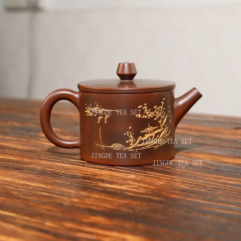 170ml Vintage Qinzhou Nixing Clay Teapot Antique Copper Glaze Hanwa Pot with 
