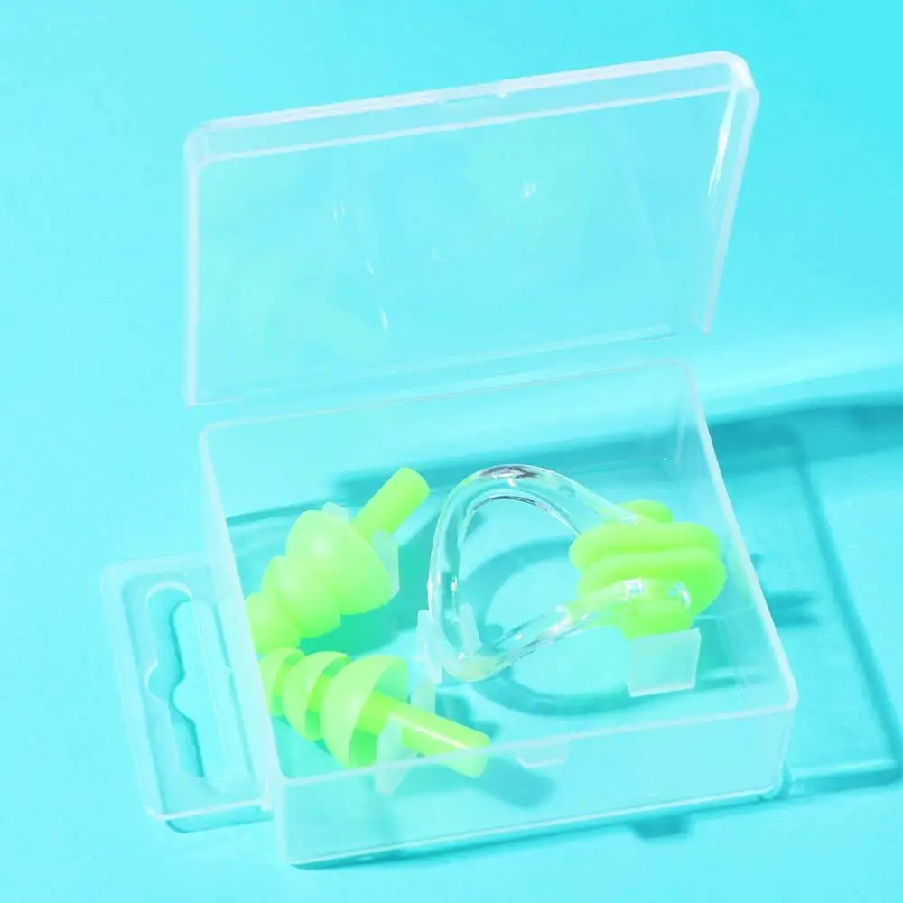 Soft Swimming Earplug Nose Clip Silicone Waterproof Silicone Noise Earplug Professional Anti-water Nose Protector Clip Water