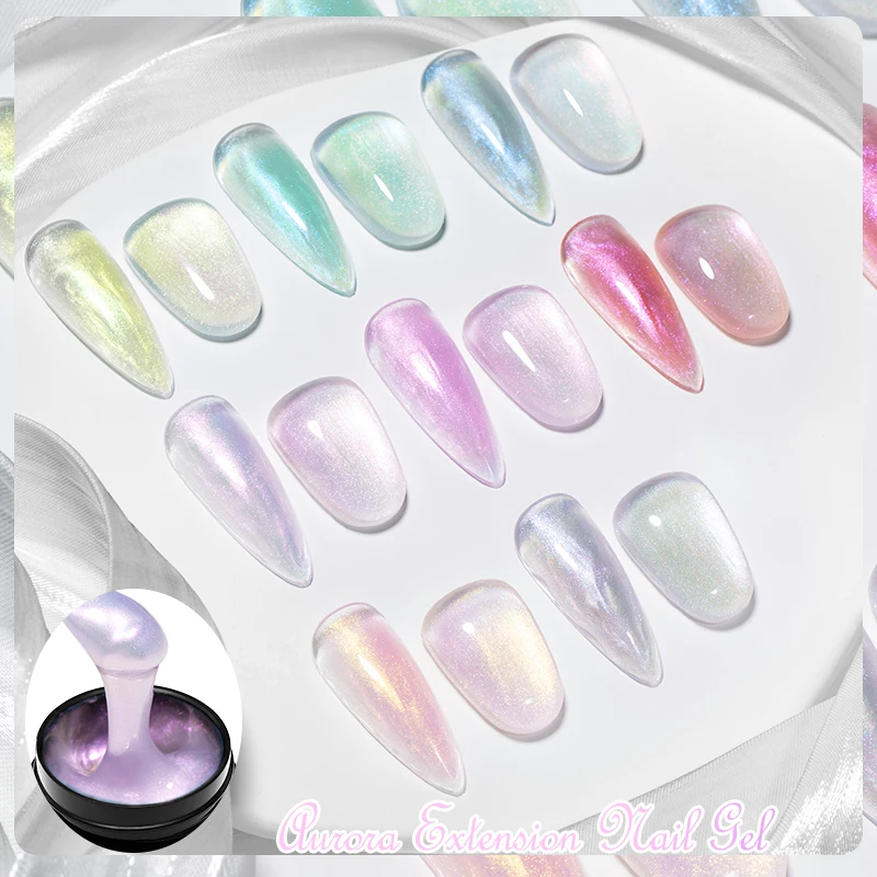 6 Pz/set Aurora Estensione Unghie Gel Smalto Blu Rosa UV Builder Ombre Unghie Camouflage Estensione Rapida Gel Esteso Unghie Kit di Arte