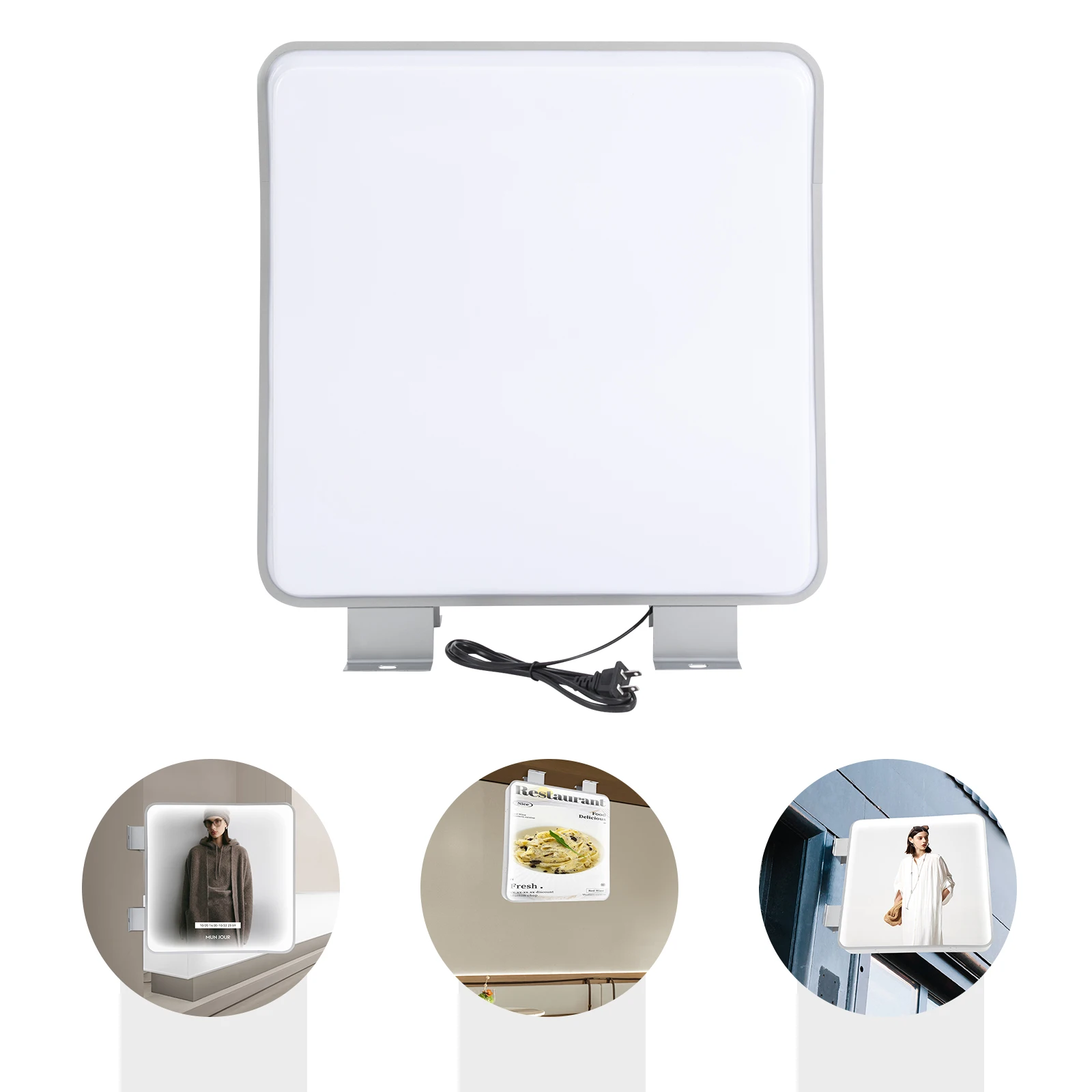 

Double Sided LED Light Box 23.6x23.6 Inch IP65 Waterproof 1600LM Advertising Sign for Store Restaurant Window