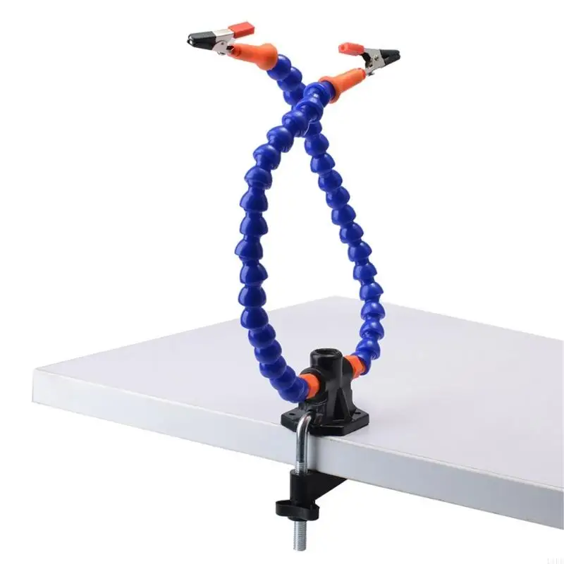 L1EE Solder Helping Hands Clamps Stations Soldering Third Hands Tool Two Flexible Arms Swivels Holder for Soldering