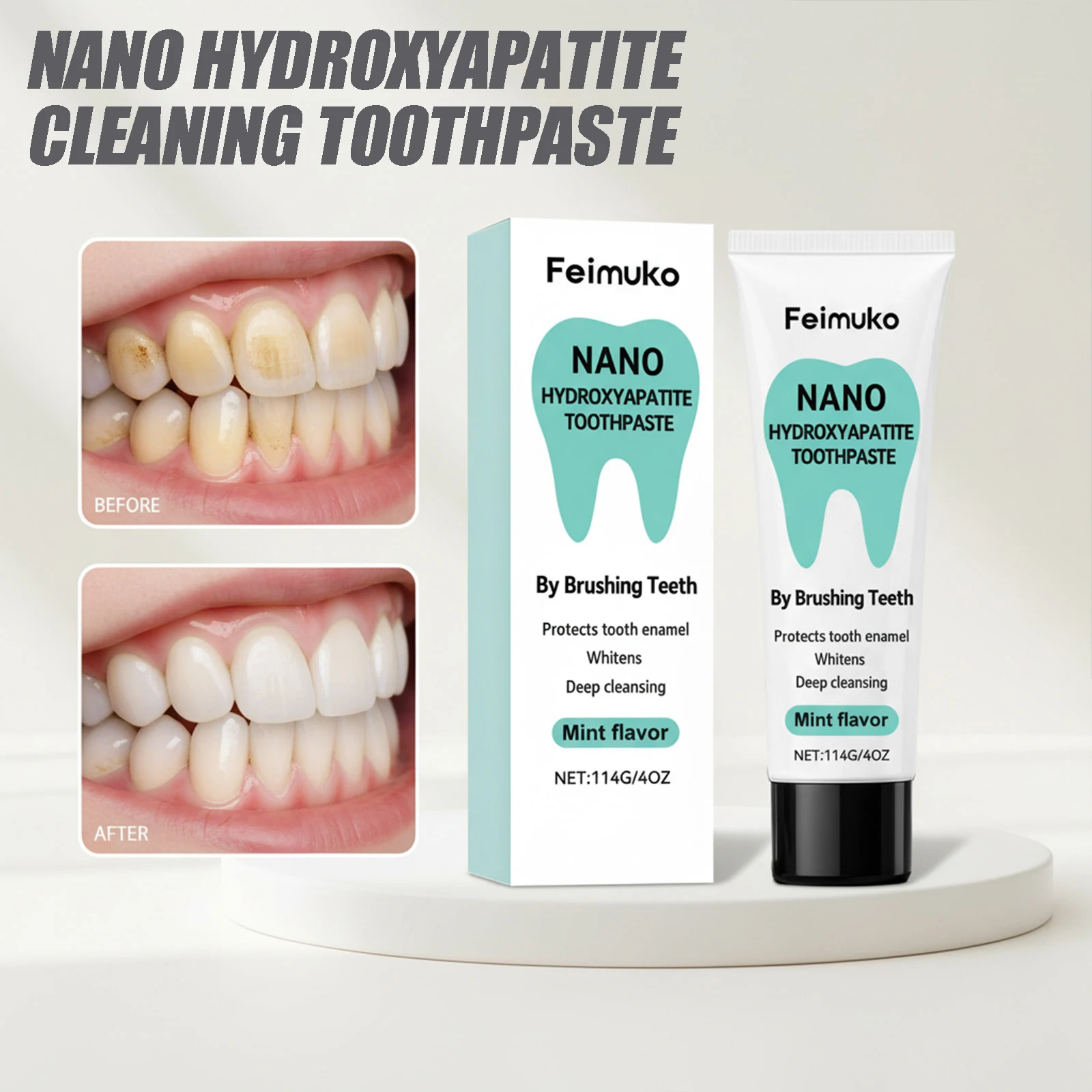 Nano Hydroxyapatite Toothpaste Removing Yellow Teeth Cleaning Tooth Stain Lasting Fresh Oral Minty Fresh Oral Care Toothpaste