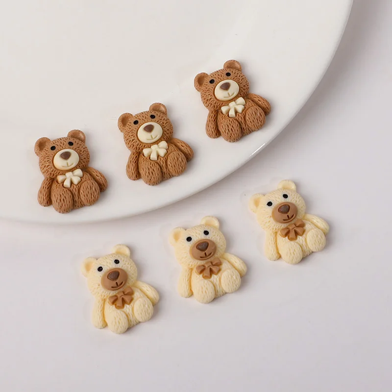 10/30/50 Stück Harz-Teddybär-Cabochons, flache Rückseite, DIY Scrapbooking, Bastelbedarf, Handy-Deko, Zubehör, Geburtstag, Party, Weihnachten, DIY-Geschenk – Detail 10