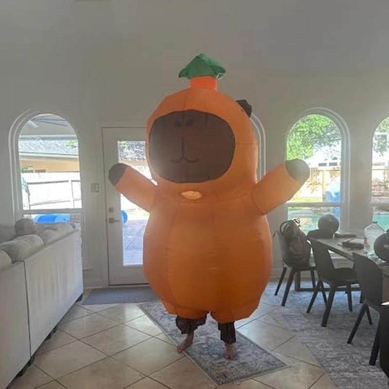 카피바라 코스프레 인플레이터블 코스튬 성인용 만화 동물 인플레이터블 슈트 카니발 할로윈 공연용 인플레이터블 코스튬