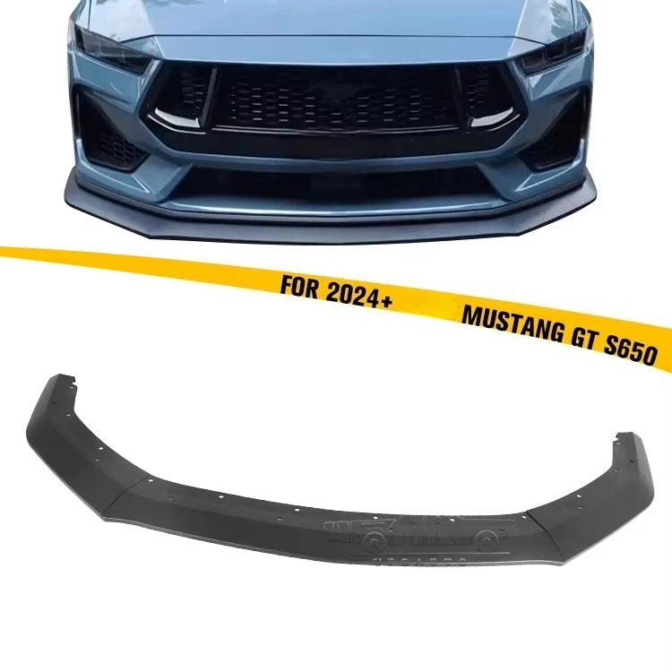 

S650 Front Lip Extension Shiny Black Plastic Front Splitter 3 Parts Front Lip for Mustang GT S650 Car 2024+