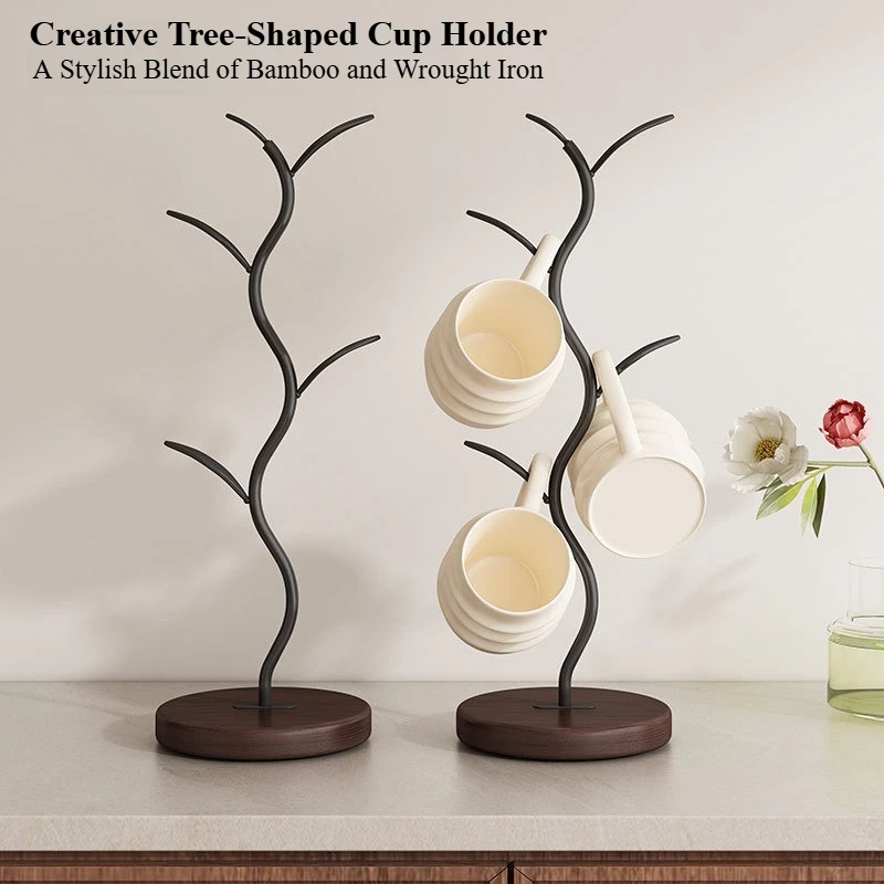 Creative Tree-Shaped Cup Holder-Home Living Room Decor,Cup Rack,Hanging Teacup Storage,Entryway Key Holder|Elegant Modern Design