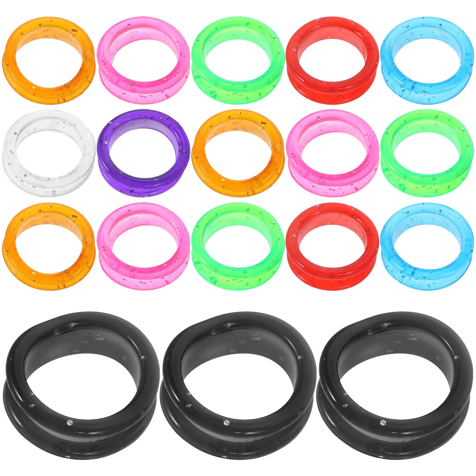 20 Pcs Scissors Ring Finger Friction Reduction Rings Anti-skid Clean Flexible Silicone Silica Gel Protector