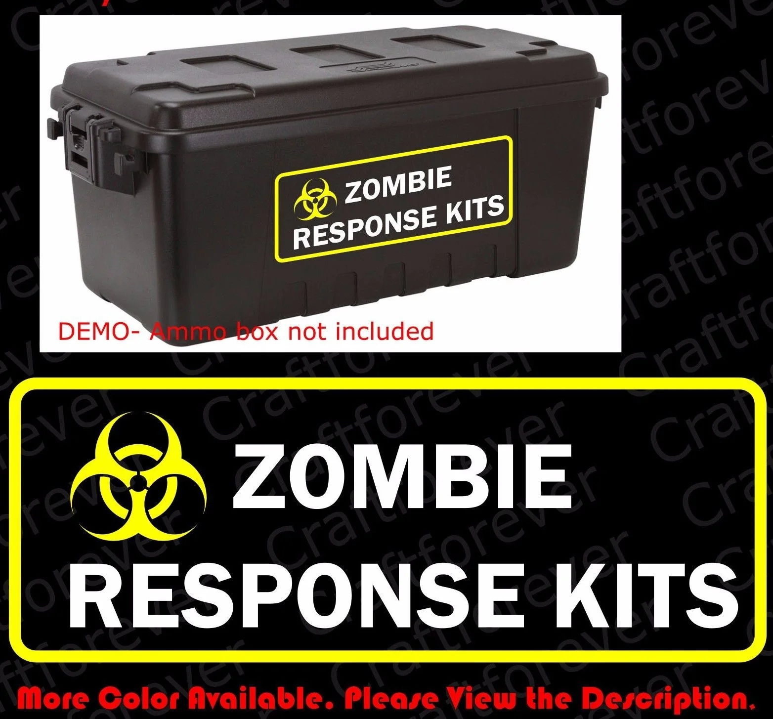 For BIOHAZARD ZOMBIE OUTBREAK RESPONSE KITS Vinyl Decals/Sticker for Ammo Box FY038