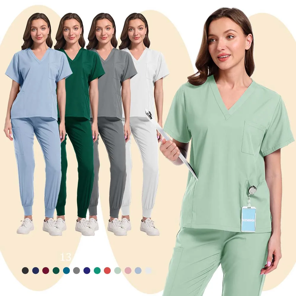 Doctors Nurses Thin Elastic Quick-drying Work Uniform Men Women Hand Washing Clothes Doctor's Surgical Gown Medical Scrubs Sets