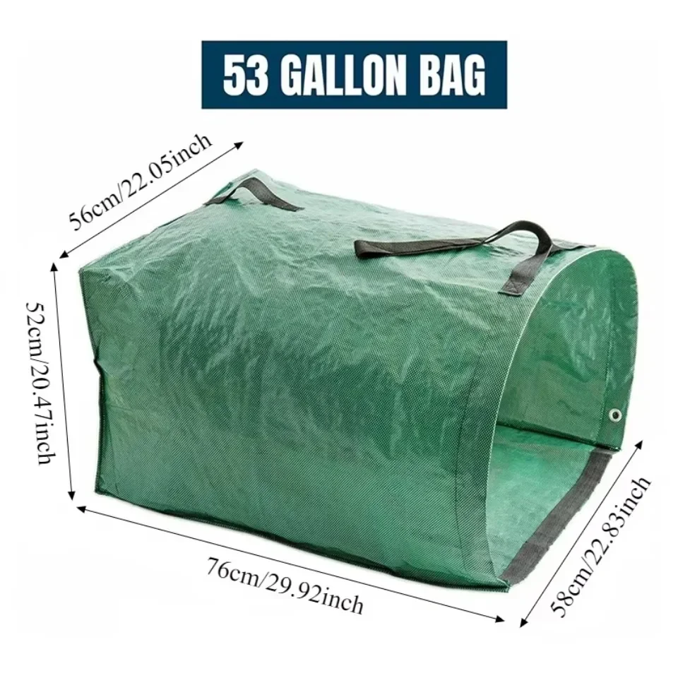 Large Capacity Garden Waste Bag Wide Opening Leaf Collection Bag for Lawn Orchard Courtyard Yard Rubbish Cleanup and Storage