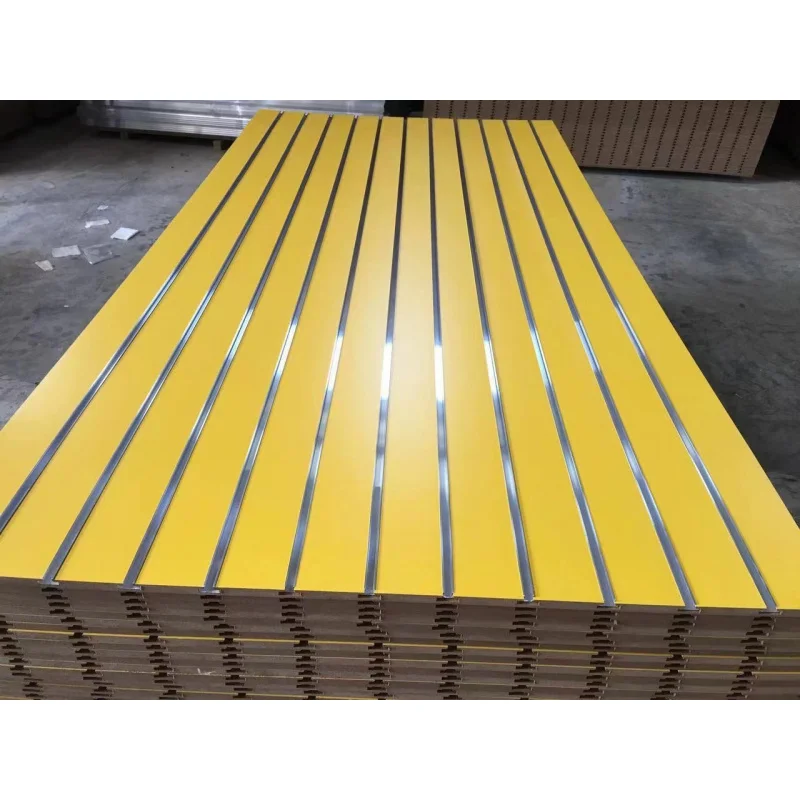 custom.Factory Direct Melamine Wall Slotted Panels with Aluminum Bars Matte Laminated MDF Board Slatwall Panels