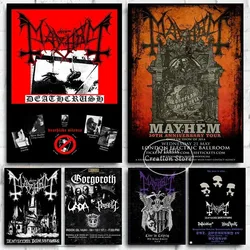 Mayhem Posters Scandinavian Metal Music Band Print Canvas Painting Wall Art Pictures Bedroom Club Home Decor Fanatical Gifts