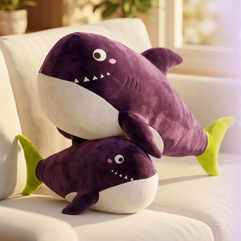 

Милая плюшевая игрушка-кит-акула фиолетового цвета, мягкая подушка-игрушка, успокаивающая плюшевая игрушка, украшение для комнаты, индивидуальный подарок на праздник
