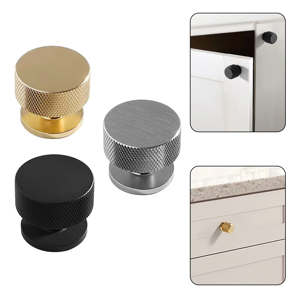 Round Brass Furniture Handles Knurled Cabinet Knob Matt Black Aluminium Kitchen Cabinet Door Cupboard Drawer Door Knob